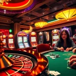 Experience the electrifying atmosphere of 789BET's casino, featuring a bustling roulette table, exciting slot machines, and enthusiastic players.