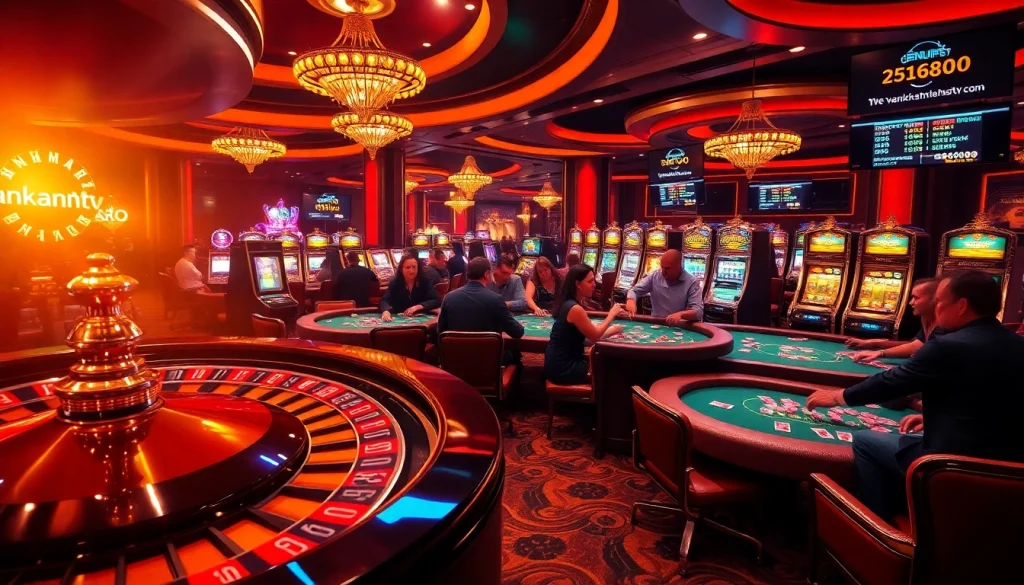 Vankhanhtv showcases an exciting casino atmosphere with players engaged in thrilling poker and roulette games.